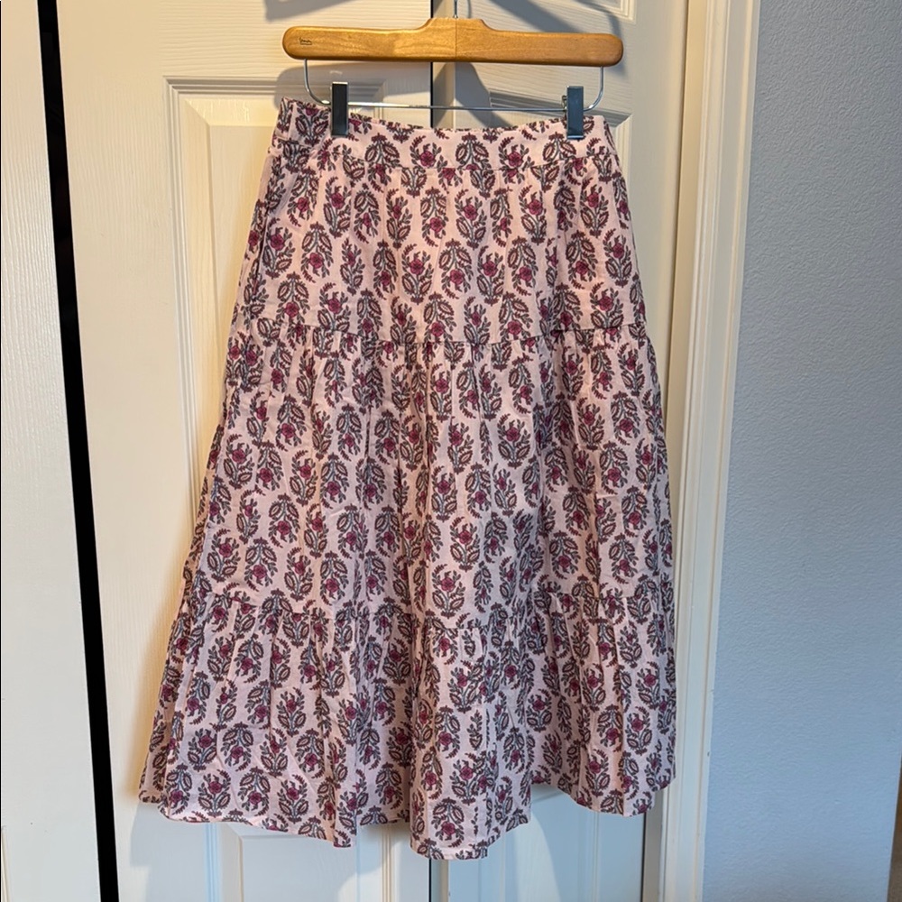 J Crew Floral Midi Skirt